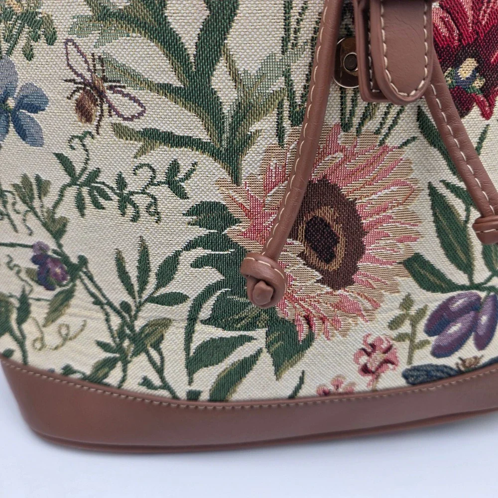 Tapestry Floral Backpack Witchy Moth Cottagecore Fairycore Grandmacore Botanical